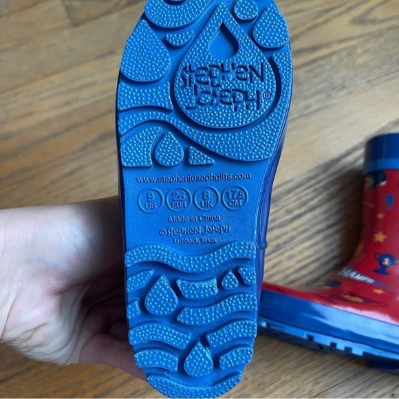 NEW Stephen Joseph Youth Sports Rain Boot Red Blue Size 9 NWT - Picture 5 of 5